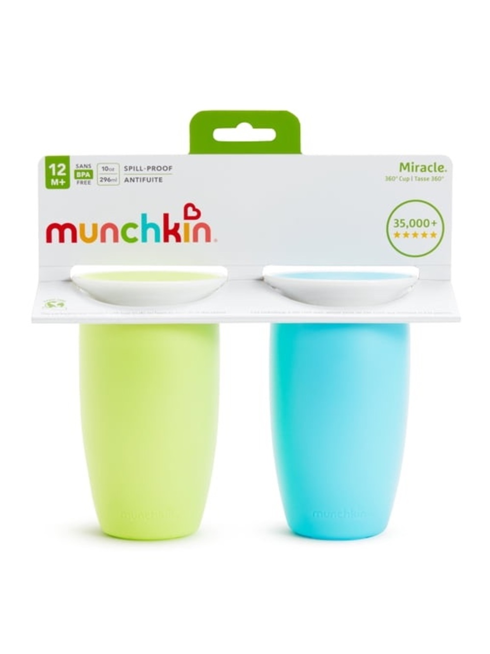 Munchkin Miracle 360° Cups - Lime & Sky Blue Duo